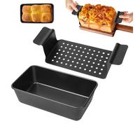 Niuny Moule a Pain Moule à Cake Rectangulaire 25 x 14,5 x 8 cm Moules a Brioche Acier Au Carbone Avec Insert Moules à Pain De Mie Avec Plateau De Drainage Pour la Cuisson au Four