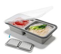 Niuny Moule a Soupe Congelation pliable 1Pcs Moule Soupe Congélateur Plateau de Congélation en Silicone Avec Couvercles Bac à Bouillon Silicone 1000ml Récipient à Soupes pour Congeler Le Bouillon