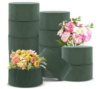 Niuny Mousse Florale Mousse Fleur a Piquer Bloc de Mousses pour Fleurs Ronde 12Pcs 8x4cm Mousses Florale Humide Verte pour Artisanat Mariage Fêtes Voitures Bricolage Célébrations Fleuristes