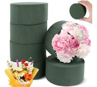 Niuny Mousse Florale Mousse Fleur a Piquer Bloc de Mousses pour Fleurs Ronde 6Pcs 8x4cm Mousses Florale Humide Verte pour Artisanat Mariage Fêtes Voitures Bricolage Célébrations Fleuristes