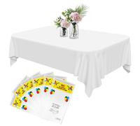 Niuny Nappe Jetable Effet Tissu 15pcs Nappe Blanche Jetable 137 x 274cm Imperméable Nappes en Plastique Jetables Rectangulaires Nappes Anniversaire Jetables pour baptême Fête Mariage Barbecue