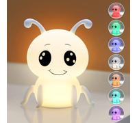 Niuny Veilleuse Enfant,16 Couleurs+Télécommande Veilleuse Bébé Veilleuse Enfant Rechargeable+USB 1200 mAh Lumière Chaude Dimmable Progressive Tactile Interrupteur Veilleuse BéBé Chambre Cadeaux