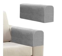 Niuoppy Lot de 2 housses de protection pour accoudoirs de canapé inclinables, housses d'accoudoirs épaisses pour canapé, fauteuil inclinable (gris clair)