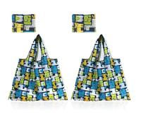 Niuoppy Lot de 2 sacs de courses pliables et réutilisables, lavables pour la maison, l'extérieur, le quotidien, multicolore, hand