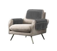 Niuoppy Lot de 3 housses d'accoudoirs, housses d'appui-tête en polaire antidérapante pour fauteuil inclinable et protection de meubles pour animaux de compagnie (gris clair, 1 place)