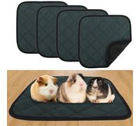Niuoppy Lot de 4 tapis lavables et absorbants pour cage de cochon d'Inde - Pour petits animaux - 30 x 30 cm - Gris foncé
