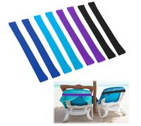 Niuoppy Lot de 8 bandes de serviette de plage en silicone, élastiques légères pour chaises longues, bandes élastiques pour chaise de plage, croisière, piscine, croisière, (taille 2)