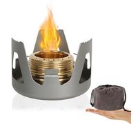 Niuoppy Mini réchaud à alcool portable ultraléger, petit réchaud de camping léger pour randonnée, camping (gris)