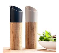 NIUPENG Ensemble de moulins à sel et à Poivre avec des salières et poivrières Hautes Noires et Blanches avec grossièreté réglable ， Cadeau Parfait pour salières et poivrières