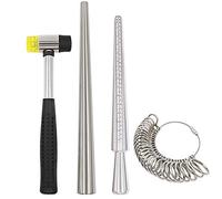 Niupika-Kit d'outils de calibrage de bagues, triboulet mesureur, maillet en acier avec tête en caoutchouc, ensemble d'anneaux, mandrin