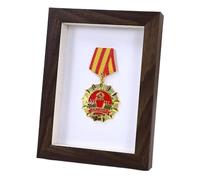 NIUSABOU Boîte de présentation pour médailles et photos, Cadre d'affichage de médaille la boîte profonde 3D for les médailles marathon et sport multicolore 7 pouces(Walnut)