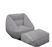 NIUSABOU Canapé Lazy Floor, Pouf Paresseux Canapé Dossier Double Face Velours Multicolore Repose-Pieds Option(Grey,Footstool)