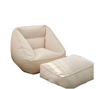 NIUSABOU Canapé Lazy Floor, Pouf Paresseux Canapé Dossier Double Face Velours Multicolore Repose-Pieds Option(White,Footstool)