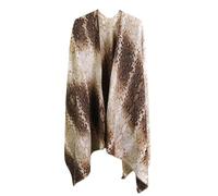 NIUSABOU Châle-couverture, poncho et cape, Cape châle en polyester tricoté réversible for femme imprimé poncho multicolore(2)