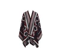 NIUSABOU Châle-couverture, poncho et cape, Cape Poncho Tricotée Femme Réversible Taille Unique Plaid Multicolore(6)