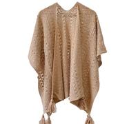 NIUSABOU Châle-couverture, poncho et cape, Châle Poncho ajouré réversible tricoté for femme, taille unique, multicolore(2)
