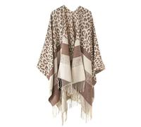 NIUSABOU Châle-couverture, poncho et cape, Couverture châle poncho tricoté en imitation cachemire imprimé léopard for femme(5)