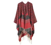 NIUSABOU Châle-couverture, poncho et cape, Couverture châle poncho tricoté en imitation cachemire imprimé léopard for femme(3)