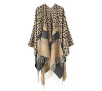 NIUSABOU Châle-couverture, poncho et cape, Couverture châle poncho tricoté en imitation cachemire imprimé léopard for femme(1)