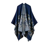 NIUSABOU Châle-couverture, poncho et cape, Poncho Réversible Imitation Cachemire Femme Multicolore(2)