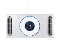 NIUSABOU Cuisine de fumée, Ventilateur de Plafond avec Fonction Chauffage, éclairage LED et télécommande, lumière ambiante Bleue, 3200 W, 300 x 600 x 80 mm