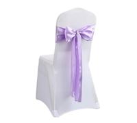 NIUSABOU Décorations de Mariage Rubans pour chaises, Ceintures et nœuds de Chaise en Satin Spandex Multicolore 7x108 Pouces, Paquet 10 for décorations Mariage(Light Purple)