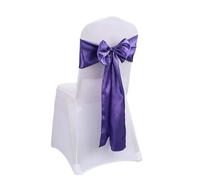NIUSABOU Décorations de Mariage Rubans pour chaises, Ceintures et nœuds de Chaise en Satin Spandex Multicolore 7x108 Pouces, Paquet 10 for décorations Mariage(Dark Purple)
