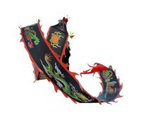 NIUSABOU Dragon de Danse d'extérieur, Ruban de Danse du Dragon en Tissu Soie, avec Sac Voyage et Baguettes Fibre Verre, Multicolore, 6-12m(B,6m/20f)