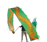 NIUSABOU Dragon de Danse d'extérieur, Ruban De Soie Tête 3D Danse du Dragon Et Lion Multicolore 6-10m(A,6m/20f)