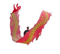 NIUSABOU Dragon de Danse d'extérieur, Ruban De Soie Tête 3D Danse du Dragon Et Lion Multicolore 6-10m(B,8m/26ft)