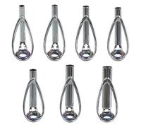 NIUSABOU Guide pour Canne à pêche, Guide de Pointe Canne à pêche, Kit réparation d'anneau en céramique, Acier Inoxydable Argent 2.2-4.0mm 7 pièces(Mixed Size,14Pcs)
