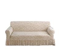 NIUSABOU Housse de canapé avec Jupe, Housse de canapé élastique plissée Tout Compris, Jupe Ive, for Salon, Beige, 1 à 4 Places(4 Seat)