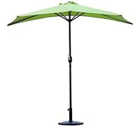 NIUSABOU Jardin avec Parapluie, Outdoor Market Umbrella with Crank 9ft/2.7m Half Round Iron Pole Waterproof with Base