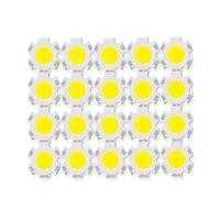 NIUSABOU lampes LED à puces, Lot de 20 ampoules LED COB multicolores de 20 mm, 3 W à 10 W, 250 mA(20mm Cold White,20pcs 7W 250mA)