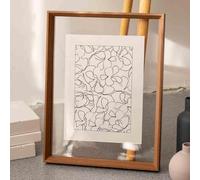 NIUSABOU Le cadre, Cadre photo flottant double face en bois acrylique multicolore, plusieurs tailles(Walnut Color,Inner diameter 50 * 70cm)