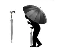 NIUSABOU Les côtes du vent marchent en parapluie de vigne, Canne de marche, béquille, parapluie avec embout en caoutchouc, aluminium multicolore, 86 cm/33 pouces(Grey)
