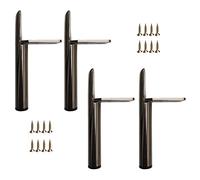 NIUSABOU Les Jambes de Meubles, Pieds de Meubles en métal, lot 4, Multicolores, 13-20cm, Remplacement, vis incluses(Blackgray,13cm(5.1in))