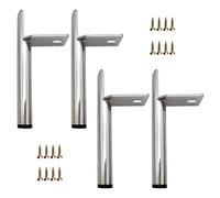 NIUSABOU Les Jambes de Meubles, Pieds de Meubles en métal, lot 4, Multicolores, 13-20cm, Remplacement, vis incluses(Silver,20cm(7.9in))