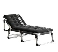 NIUSABOU Lits de Camp Portables, Lit de Camping Pliant réglable à 5 Vitesses avec Matelas, capacité 200kg, Multicolore 190x68x28cm(Black)