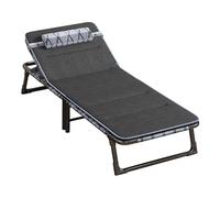 NIUSABOU Lits de Camp Portables, Lit de Camping Pliant réglable à 6 Vitesses, Cadre en Acier for Adultes, 287lbs, Portable, Gris, Noir(Black)
