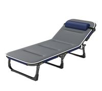 NIUSABOU Lits de Camp Portables, Oreiller de Matelas lit Camping Pliant réglable à 5 Positions for Adultes Multicolore 193x68cm(Blue)