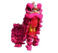 NIUSABOU Mascotte de danse du lion chinois, Taille multicolore 160-178cm de costume danse lion laine d'alliage d'aluminium(Rose Red)