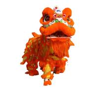 NIUSABOU Mascotte de danse du lion chinois, Taille multicolore 160-178cm de costume danse lion laine d'alliage d'aluminium(Orange)
