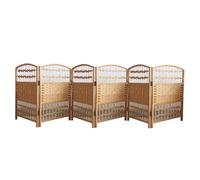 NIUSABOU Paravent Pliant pour protéger Votre intimité, Séparateur de pièce Pliant tissé Creux Jaune Blanc 30x50cm 4-6 Panneaux(Yellow,19.68 x 11.81in-6 Pieces)