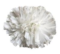 NIUSABOU Pompons de Danse et de Cheerleading, Pom Poms Cheerleading 6 pcs 32 cm avec Poignée Multicolore(White)