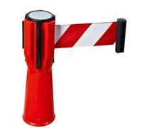 NIUSABOU Ruban de signalisation pour barrière à cône, Bande escamotable de dessus cône multicolore 6.6-32FT avec la serrure for le contrôle des foules(Red,2m 6.6FT)