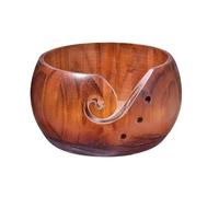 NIUSABOU Support à pelote en Bois, Bol de Rangement Fil en Bois for Tricoter au Crochet Multicolore 15x15x8cm(Color2)