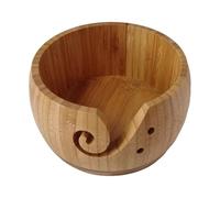 NIUSABOU Support à pelote en Bois, Bol de Stockage Fil en Bois avec Trou for Crochet, Organisateur Laine à Tricoter, Fournitures Couture