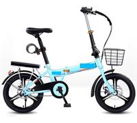 NIUSABOU Vélo Pliable pour Adultes avec, Vélo Pliant 16-22 Pouces Multicolore for Les navetteurs urbains Adultes(Blue,22 inch)