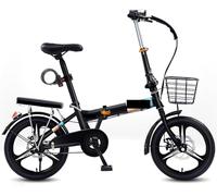 NIUSABOU Vélo Pliable pour Adultes avec, Vélo Pliant 16-22 Pouces Multicolore for Les navetteurs urbains Adultes(Black,22 inch)